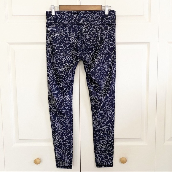 Fabletics Salar Silver Blue Floral Print Leggings - Picture 5 of 8